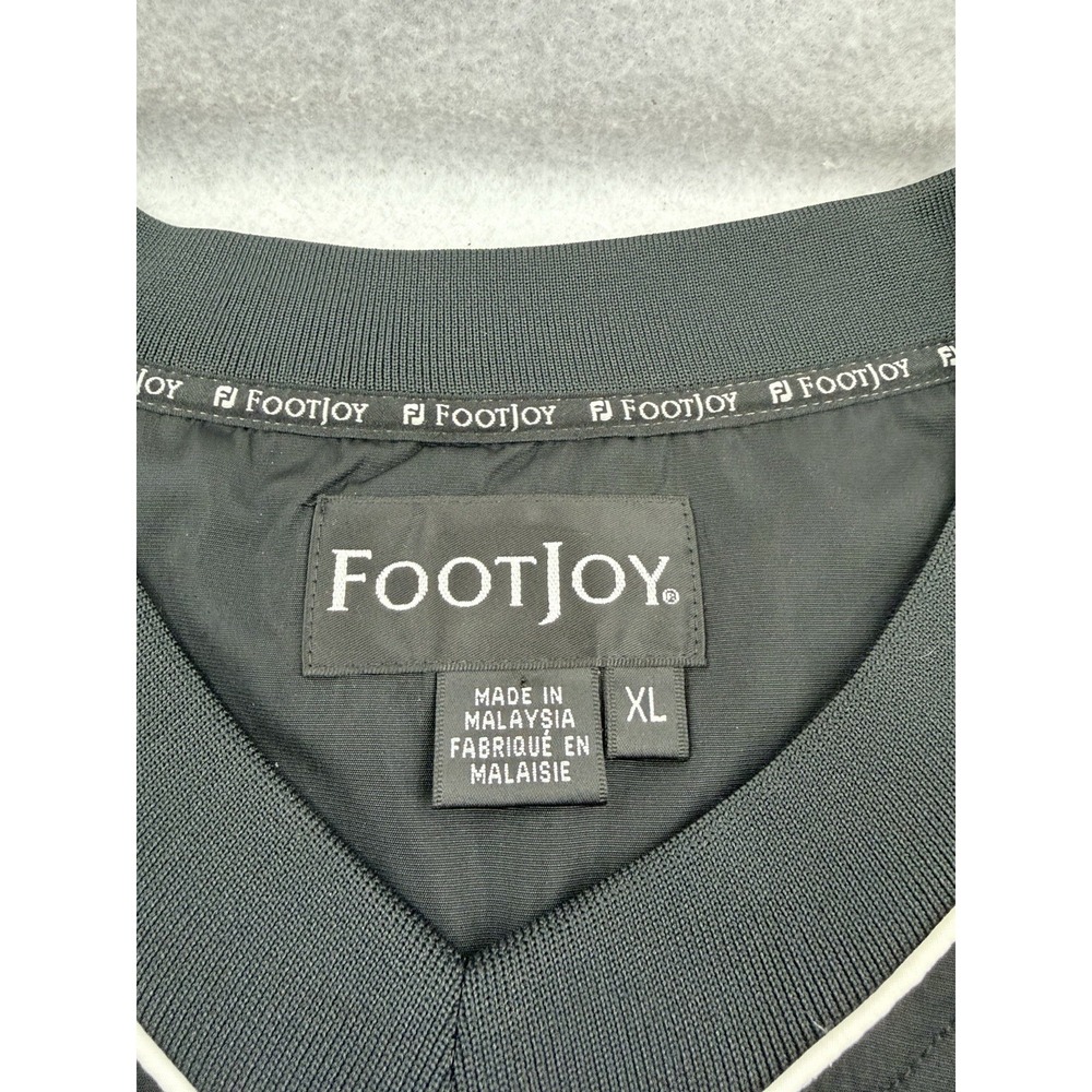 Vintage FootJoy Windbreaker Jacket Mens XL Black Golf Pullover V Neck Waterproof - Picture 5 of 8